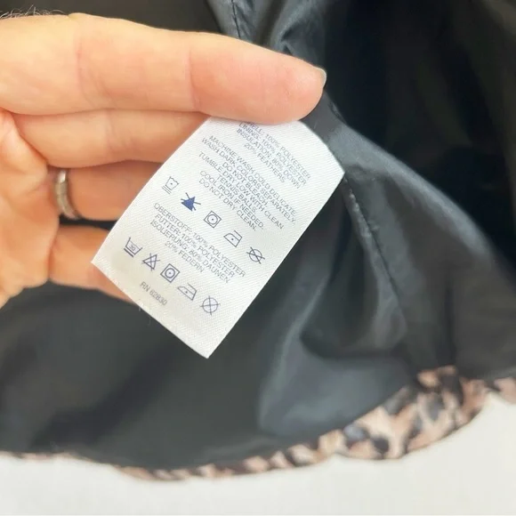 Lands End Packable Puffer Jacket Leopard Print S - Picture 8 of 12